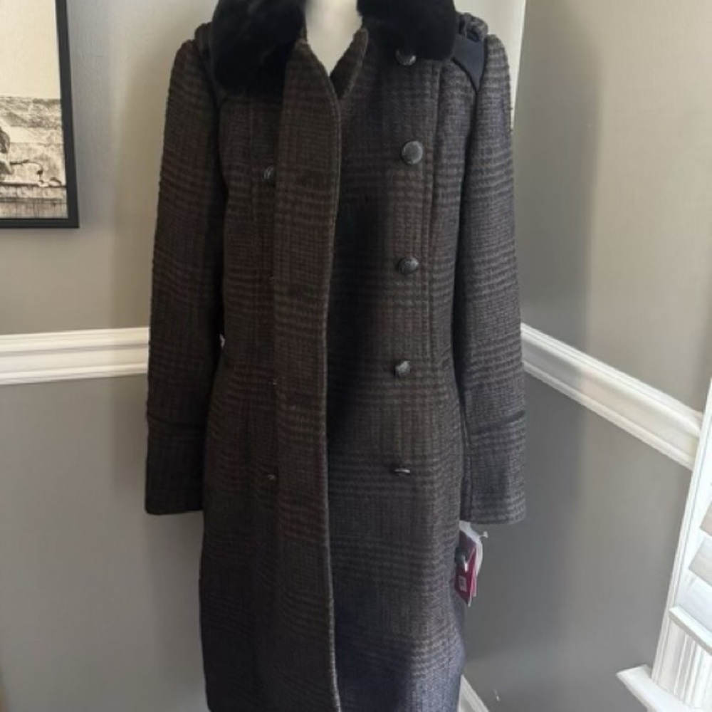 Elegant Black Double-Breasted Women's Coat Vince Camuto